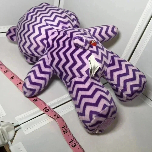 2017 Care Bears Share Bear 12" Plush Zig Zag Pattern Purple Kelly Toy Stuffed - Picture 3 of 3